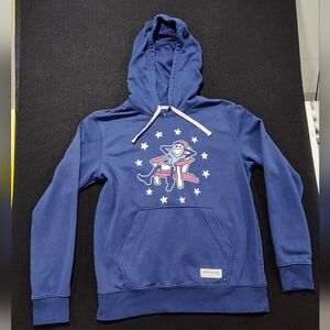 Life Is Good Men's Fleece Hoodie Sweatshirt, Darkest Blue, Size Small